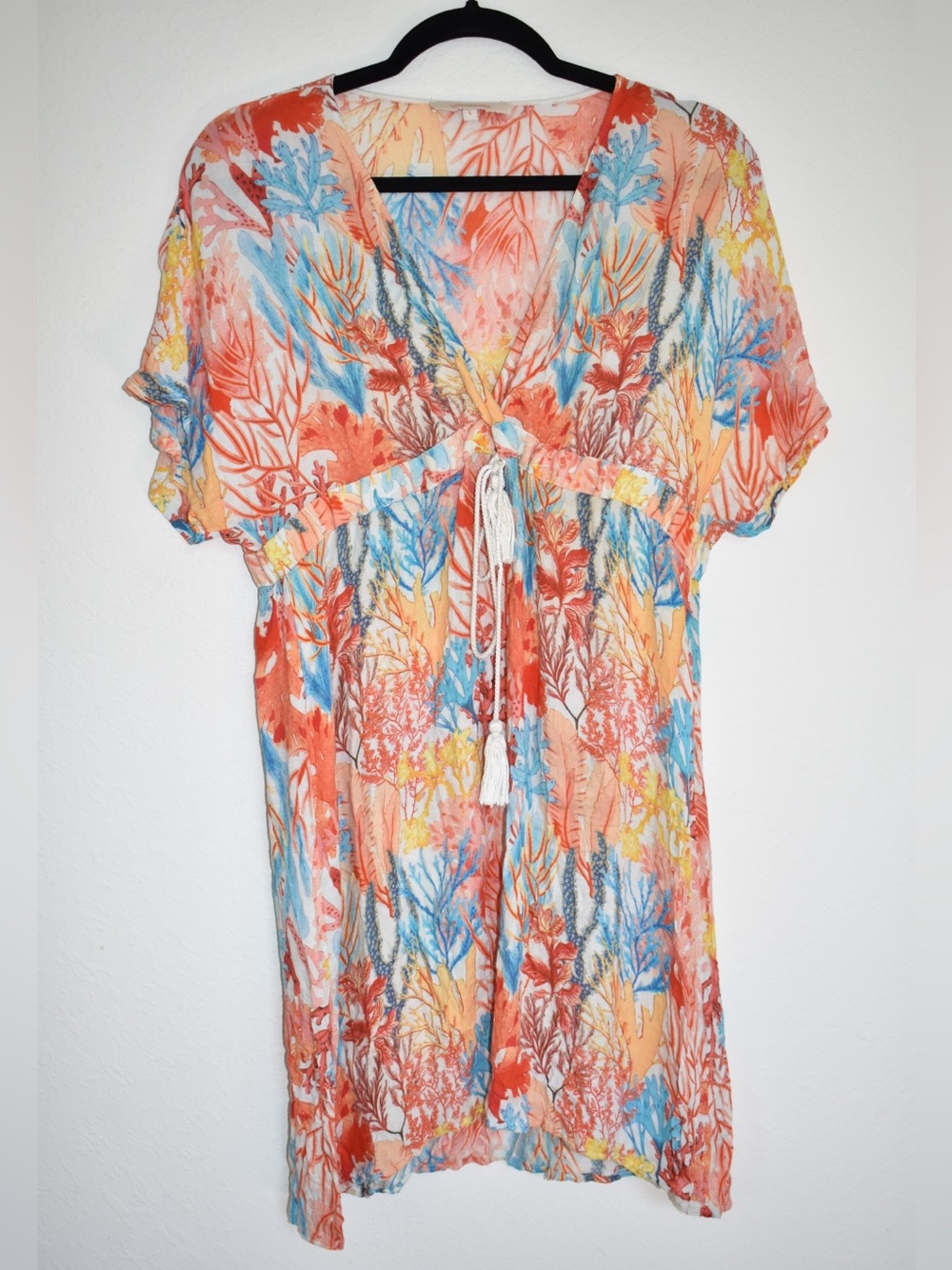 La Fée Maraboutée Coral Reef Print Dress – Size Large 🪸✨